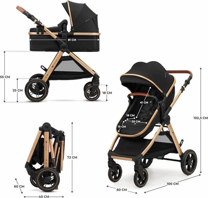 Image du produit KinderKraft multifunctional stroller ESME 3IN1 Pure Black + MINK PRO 2