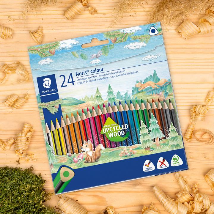 Actual product image Staedtler Crayon Noris color 24ST (Magenta, Purple, Dark grey, Orange, Dark Green, Brown, Yellow, Blue, Black, Bordeaux red, Green, Red, Dark Blue, White, 24 x)