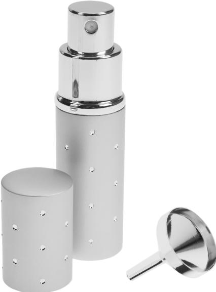 Actual product image Pocket atomiser silver for 10 ml + funnel silver in gift box (Perfume set)
