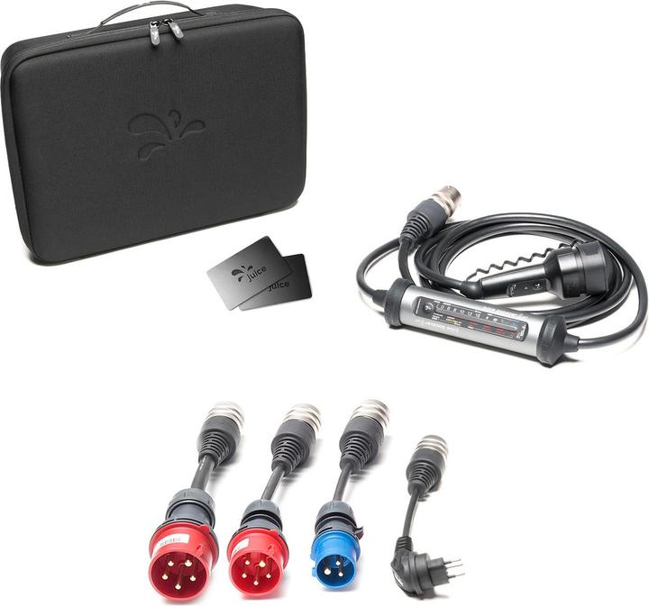 Produktbild Juice Technology JUICE BOOSTER 3 air Traveller Set IT inkl. 4 Adapter CEE32 (3-phasig) CEE16 (3-phasig) CEE16 (CEE 16, CEE 32, 6.40 kW, 6 A, 3.10 m)