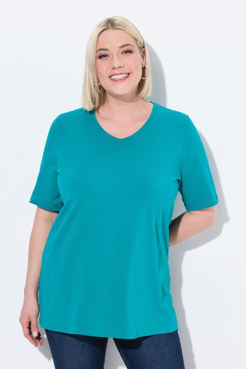 Produktbild Ulla Popken T-Shirt, A-Linie, V-Ausschnitt, Halbarm (58)