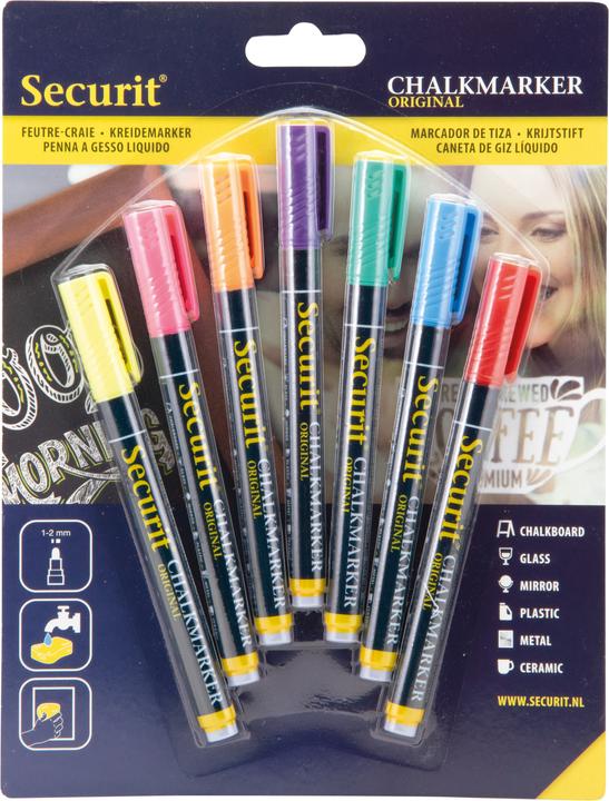 Actual product image Securit Chalk Marker (Multicoloured, 2 mm, 7 x)