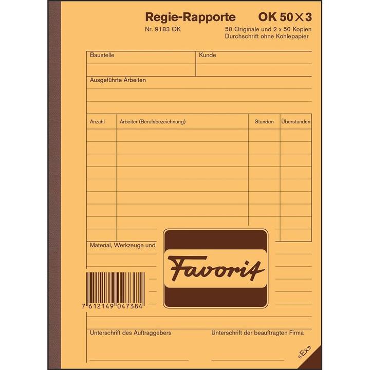 Image du produit Favorit Rapports de régie (50 x)