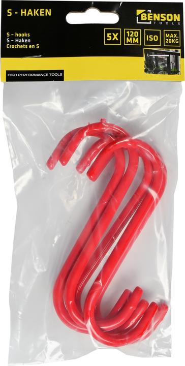 Image du produit Benson Crochet en s 120 mm 5 pcs rouge iso