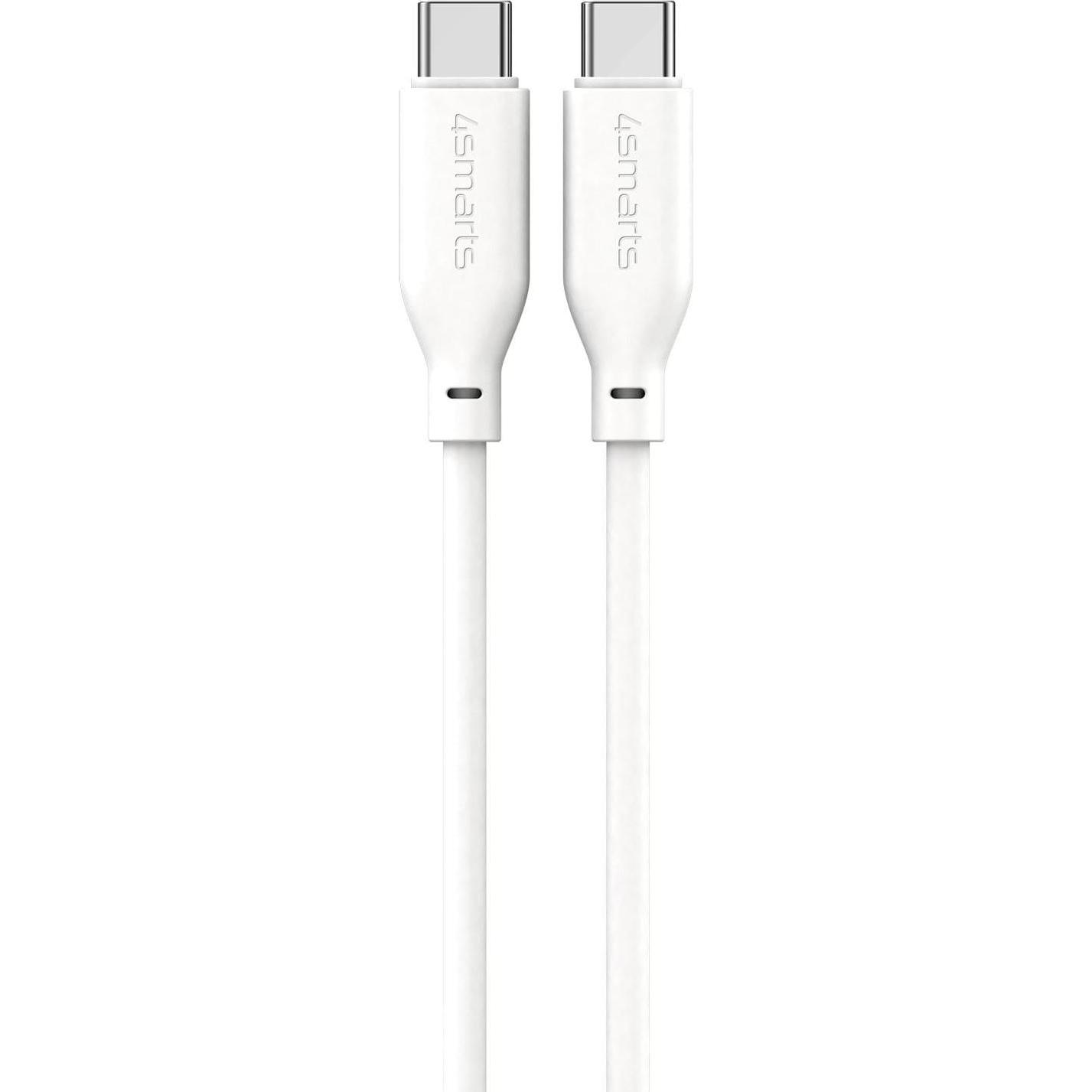 Thumbnail - 4smarts USB-C / USB-C Silikon-Kabel High Flex 60W 1,5m weiss (1.50 m, USB 2.0), USB Kabel
