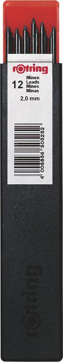 Produktbild Rotring Minen (12 Stück, Schwarz, 2 mm)