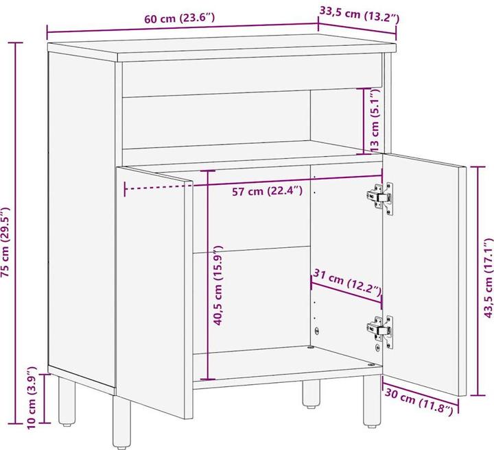 Image du produit vidaXL Sideboard (60 x 33.50 x 75 cm)