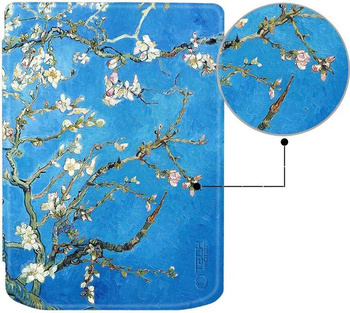 Actual product image Tech-Protect SmartCase case for PocketBook Verse / Verse Pro - blue with sakura flowers (Verse Pro)