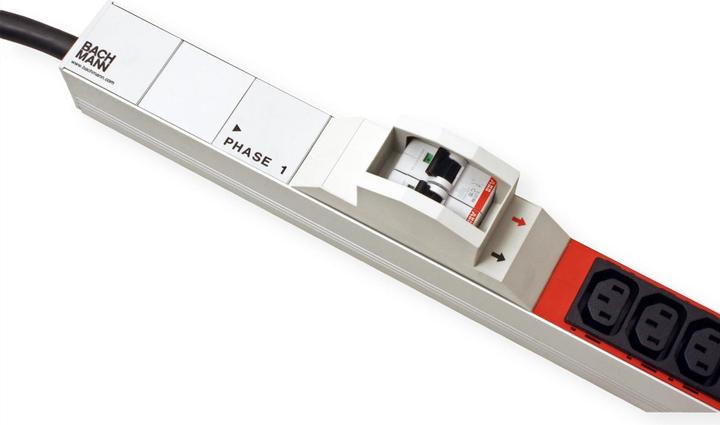 Produktbild Bachmann IT PDU ALU 1HE 24x C13 6x C19 2LS CEE 3x32A rot