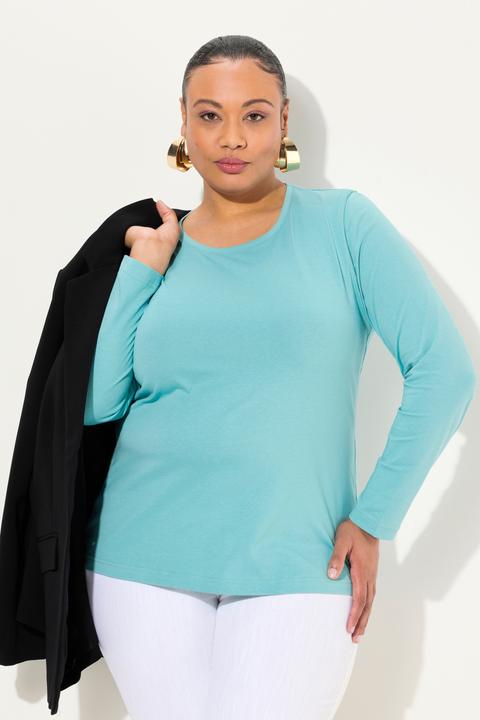 Produktbild Ulla Popken Shirt, Slim, Rundhalsausschnitt, Langarm (58)