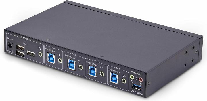 Actual product image StarTech COM 4-port KM switch with mouse roaming USB 3.0 switch Keyboard and mouse switch 3.5mm/USB