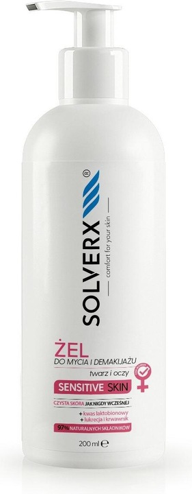 Solverx Sensitive Skin Gel zum Waschen und Abschminken von Gesicht (Gel, 200 ml)