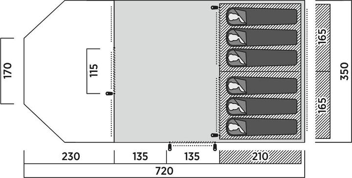 Produktbild Easy Camp Palmdale 600 Lux (Tunnelzelt, 21.20 kg, 6 Personen)