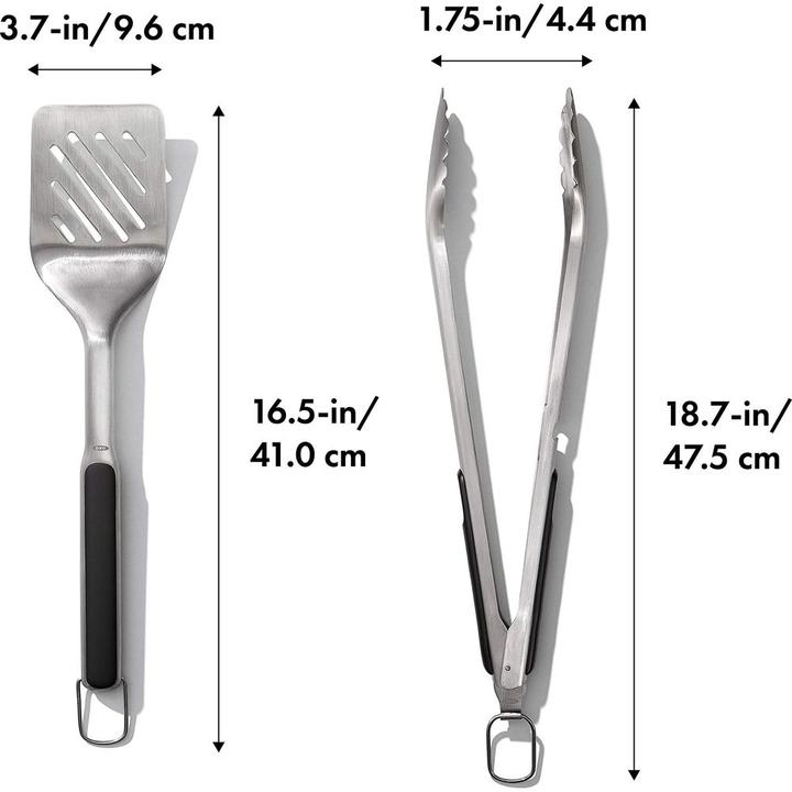 Actual product image OXO Set of barbecue tongs and turner