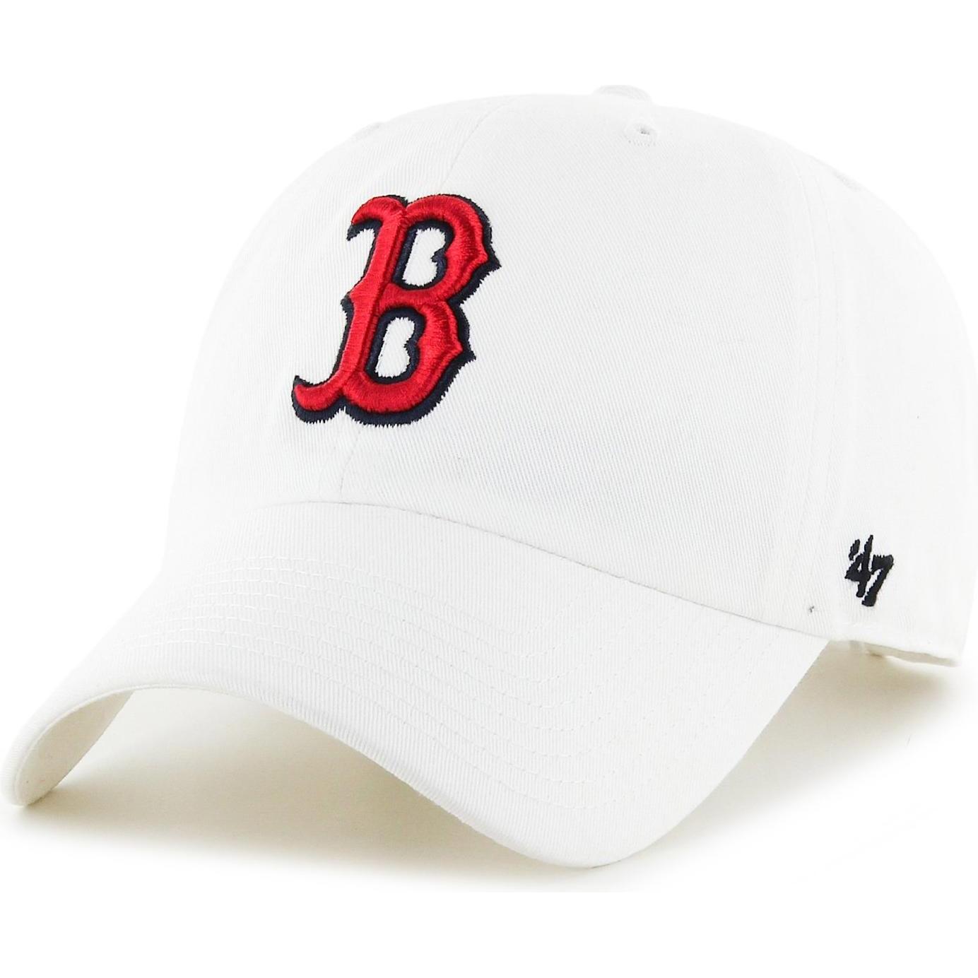 47 Brand, Herren, Cap, Relaxed Fit MLB Clean Up Boston Red Sox, Weiss, (One Size)