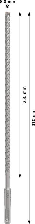 Produktbild Bosch Zubehör PRO SDS plus-5X Hammerbohrer, 8 x 250 x 310 mm (8 Millimeter)