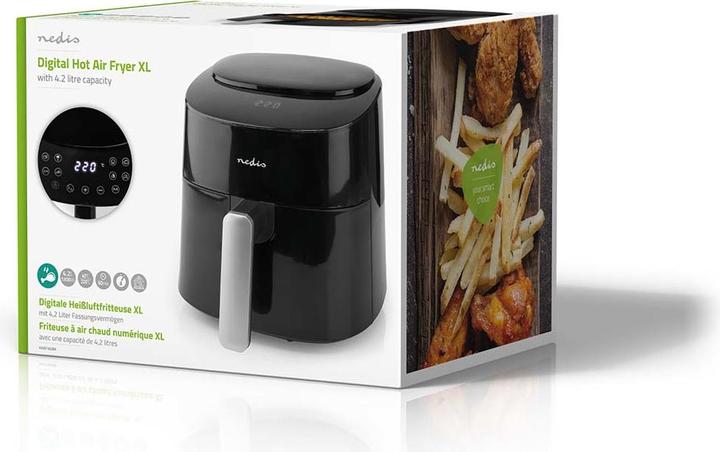 Productafbeelding Nedis Heteluchtfriteuse | 4,2 l | Timer: 240 min | Aantal vooraf ingestelde programma's: 8 | Digitaal | (EU-stekker)