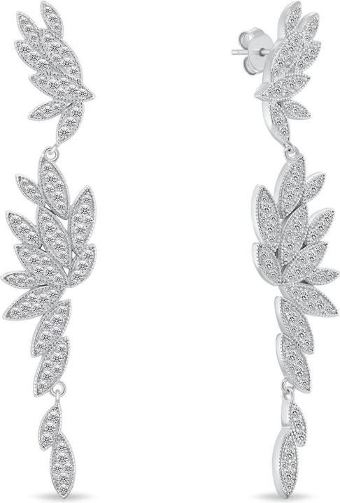 Immagine prodotto Brilio Silver - Long silver earrings with zircons EA1135W