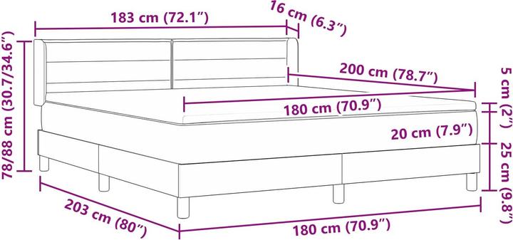 Produktbild vidaXL Boxspringbett (180 x 200 cm)