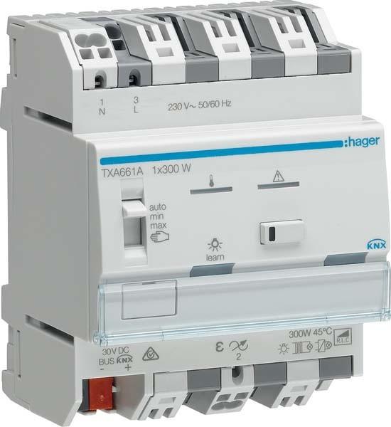 Actual product image Hager TXA661A Dimmer KNX easy, 1 channel 300W, universal (Dimming actuator)