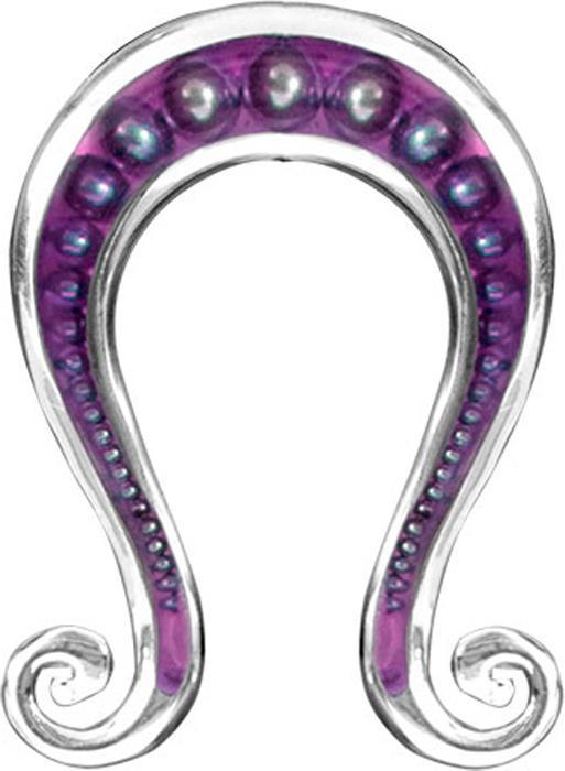 Produktbild Star Piercing Ohrgewicht silber Kugeln Epoxy violett Om (Messing, Organisch)