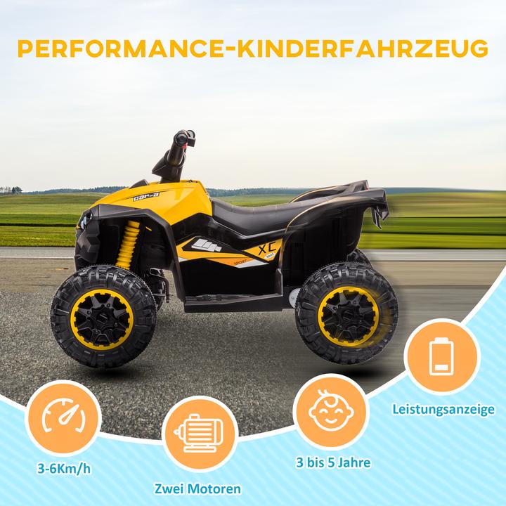 Image du produit Homcom Elektro-Quad Kunststoff, Metall Schwarz+Gelb (12 V)