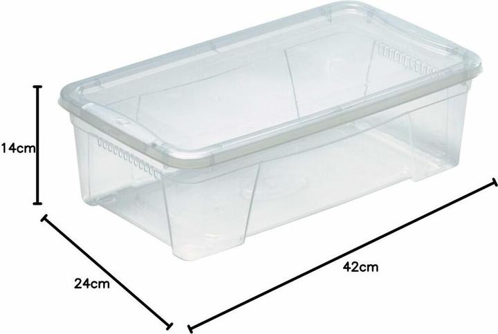 Actual product image Mondex Storage box with lid Space Box 24448 Transparent 42 x 24 x 14 cm (24 cm, 8.70 l)