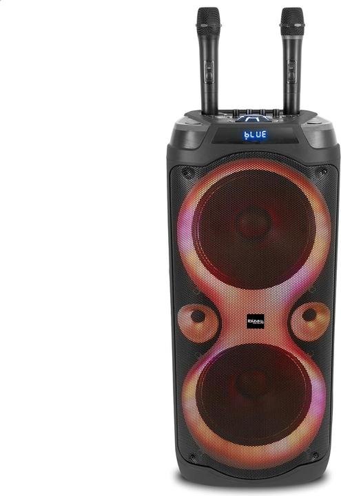 Actual product image Ibiza Enceinte karaoké Bluetooth avec micros sans fil, effets LED et fonction enregistrement (Active)