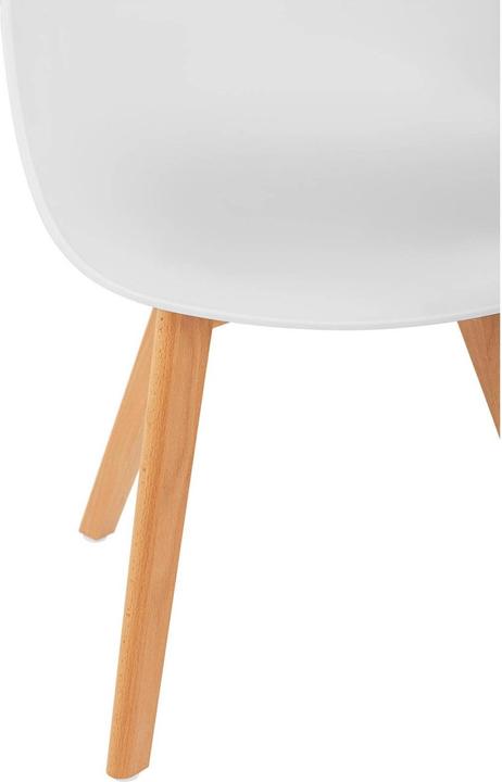 Produktbild Fromm & Starck Stuhl 2er Set Lehnstuhl weiss Kunststoff Holzbeine Buche bis 150 kg Designstuhl