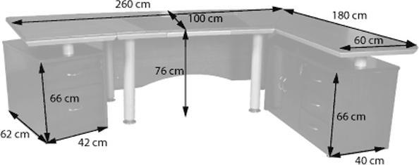 Actual product image Jet-Line Desk BERLIN right 260 cm