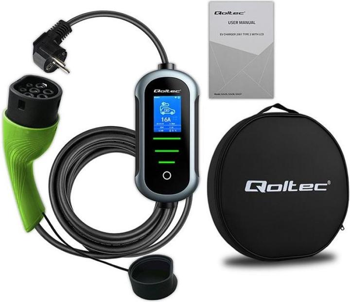 Actual product image Qoltec Mobile charger for car (Type 2, 3.50 kW, 16 A)