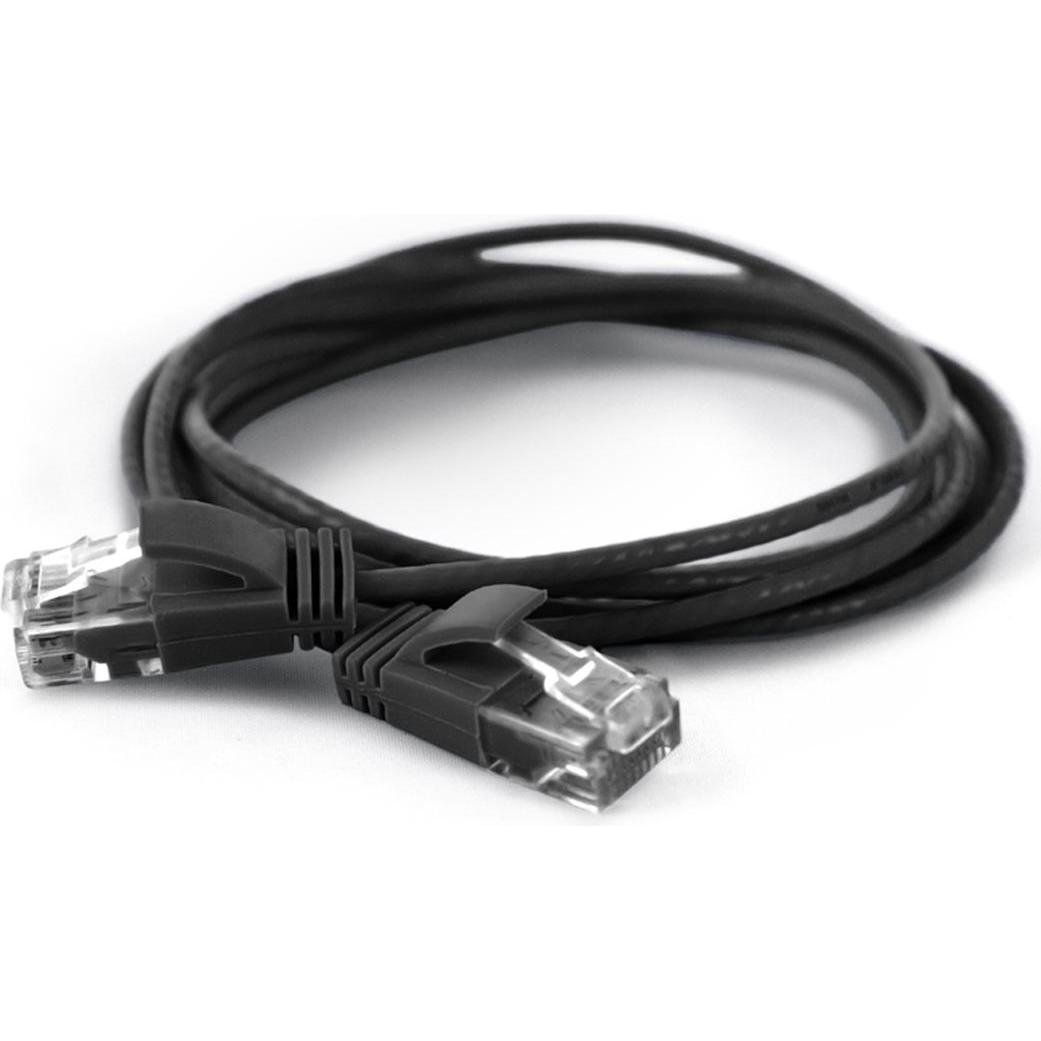 Wantec wW Patchkabel CAT6A (rund 2,8mm) UTP schwarz 0,10m (U/UTP, CAT6a, 0.10 m), Netzwerkkabel