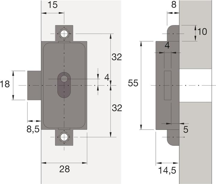 Actual product image Hettich Espagnolette lock (Cabinet lock)