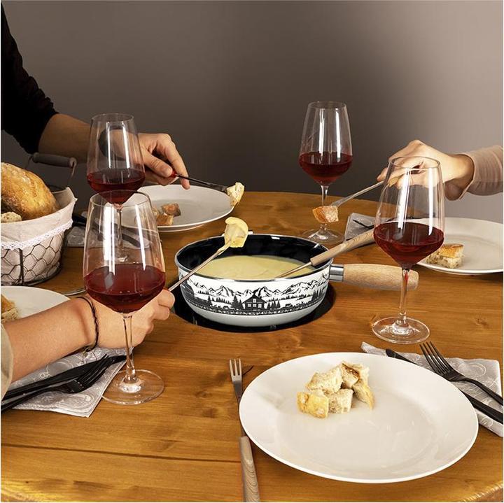 Image du produit Bodega Table haute barrique et réchaud à fondue "Alpage (Fondue au fromage)