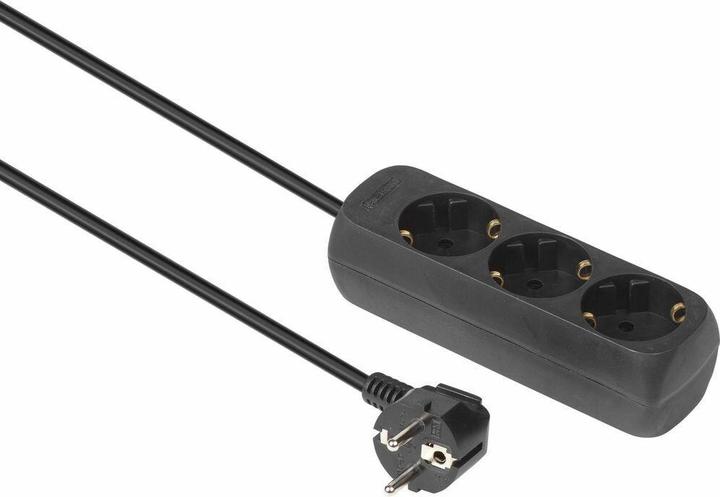Produktbild MicroConnect 3-way Schuko Socket 3M Black (3x, CEE 7/3, 3 m)