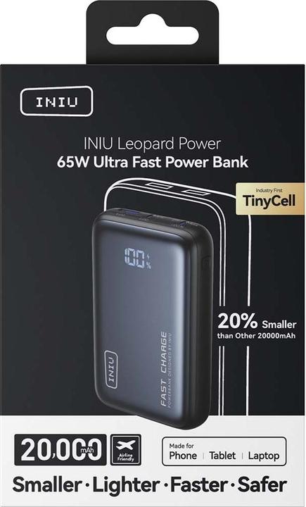 Productafbeelding INIU INIUPB20A2CLEOBK Power Bank (20000 mAh, 65 W, 65 Wh)