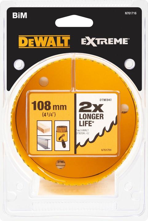 Produktbild DeWalt Lochsäge BiMetall EXTREME 108mm (10.8 Zentimeter)