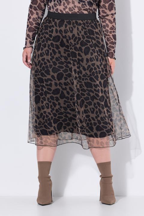 Image du produit Miamoda Robe midi coupe évasée, tulle avec motif léopard (54)