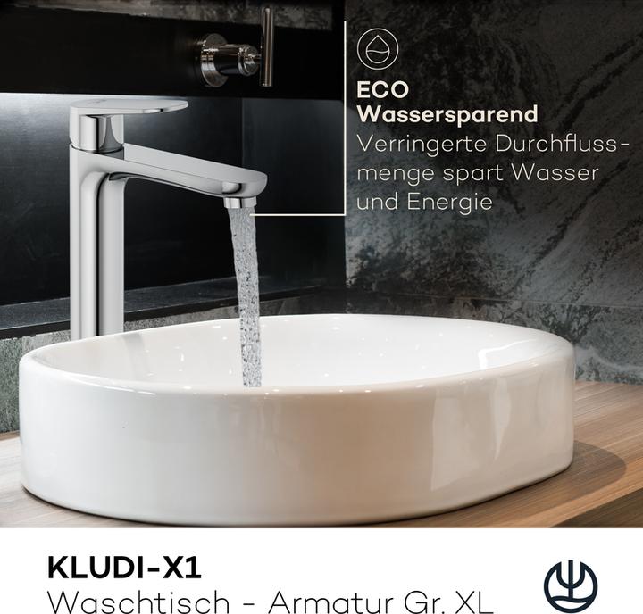 Immagine prodotto Kludi X1 Waschtischarmatur, Grösse XL, ohne Ablaufgarnitur