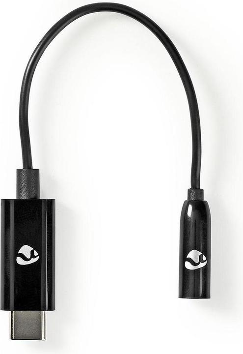 Actual product image Nedis USB-C plug -> jack socket 3.5mm length=15cm, black, blister (3.5mm jack, USB-C)