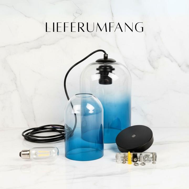 Actual product image Hermex Skandinavische Glas-Hängelampe Pendelleuchte Deckenleuchte Deckenlampe (E27)