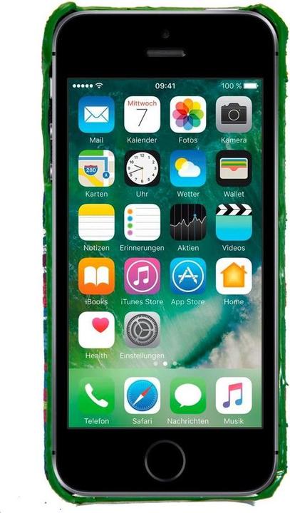 Produktbild König Design Handyhülle aus Stoff Case für Apple iPhone 5 / 5s / SE Cover Etuis Bumper Blau (Apple iPhone 5)