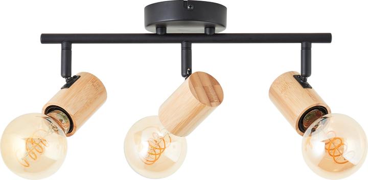 Produktbild Brilliant Kerry Spotrohr 3-flammig schwarz/holz Metall/Bambus 3x A60, E27, 40 (E27)