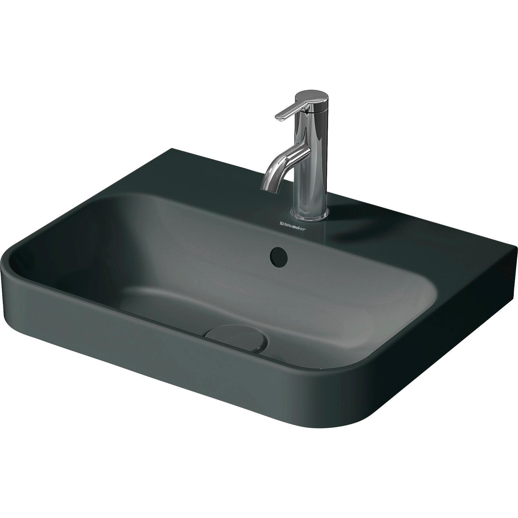 Duravit, Waschbecken, Aufsatzbecken HAPPY D.2 PLUS m ÜL m HLB 500x400mm 1 HL anthrazit matt (400 mm, 500 mm)