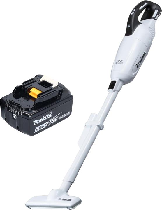 Makita DCL 281 FG1W Akku Staubsauger 18 V weiss Brushless + 1x Akku 6,0 Ah - ohne Ladegerät