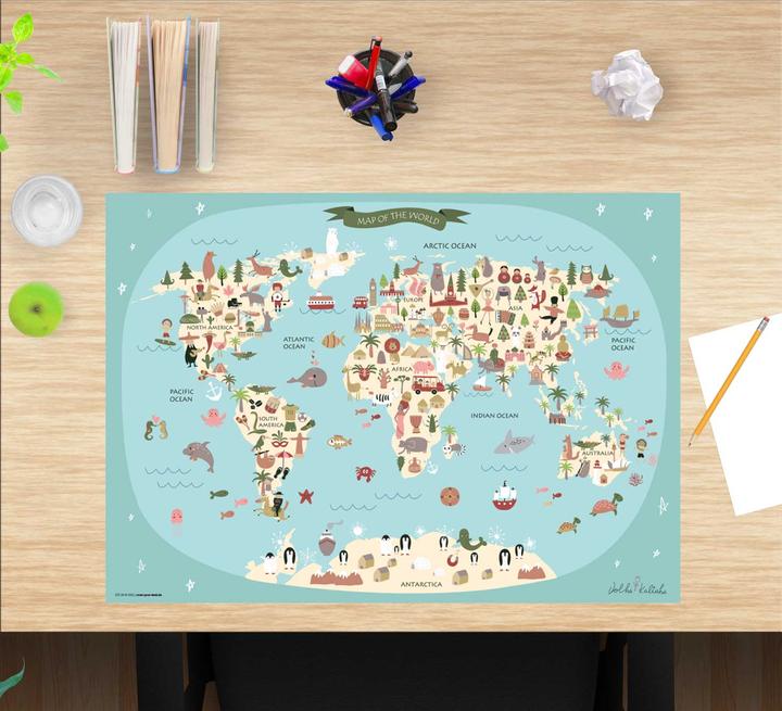 Produktbild CoverYourDesk Schreibtischunterlage World Map (60 x 40 cm)
