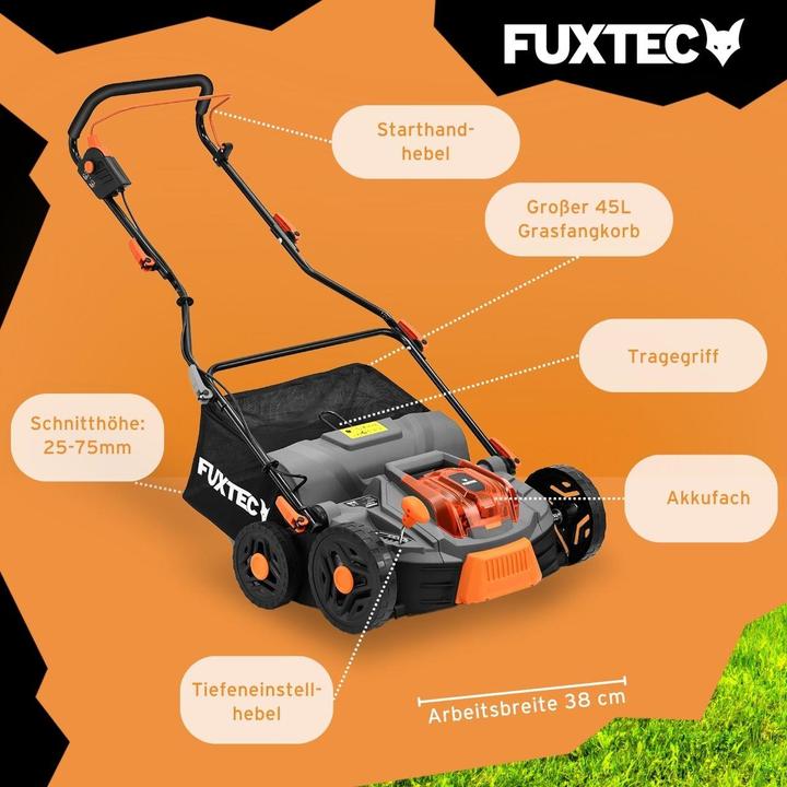 Immagine prodotto Fuxtec 40V Akku-Vertikutierer SET FX-E2VE38SET