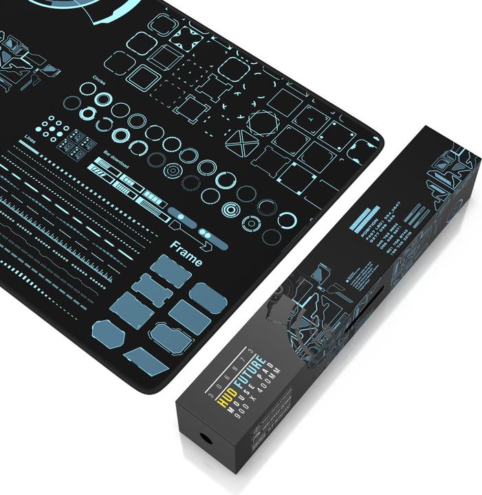 Produktbild Titanwolf Gaming Mauspad, 900 x 400mm XXL Speed Gaming Mausmatte, Mousepad Extragrosse Fläche, HUD Future (XXL)