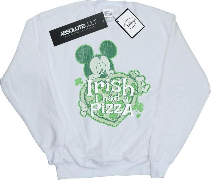 Actual product image Disney Womens/Ladies Mickey Mouse Shamrock Pizza Sweatshirt (M)