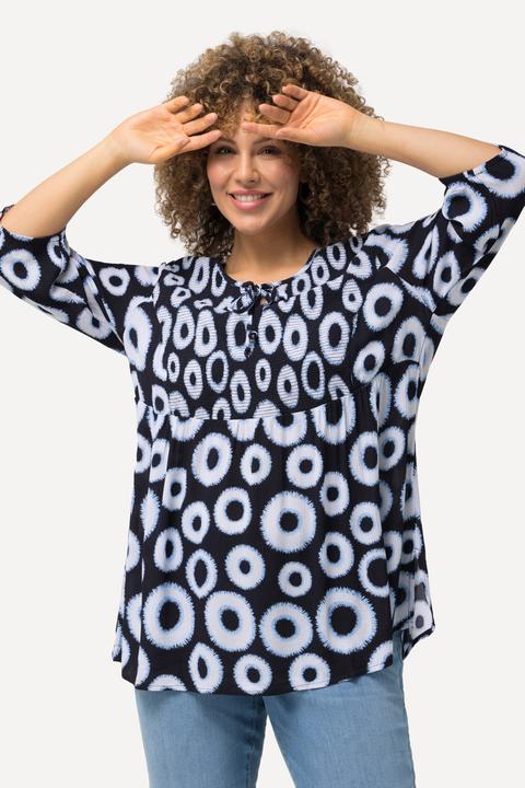 Produktbild Ulla Popken Smokbluse, Kreise, A-Linie, Rundhals, 3/4-Arm (42, 44)